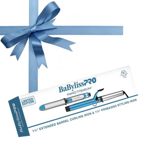 BaBylissPRO Prima Ionic 1 1/4" Hair Straightener With 1 1/4" Extended Barrel Curling Iron Prepack: A great gift for smooth & waves hair lovers
