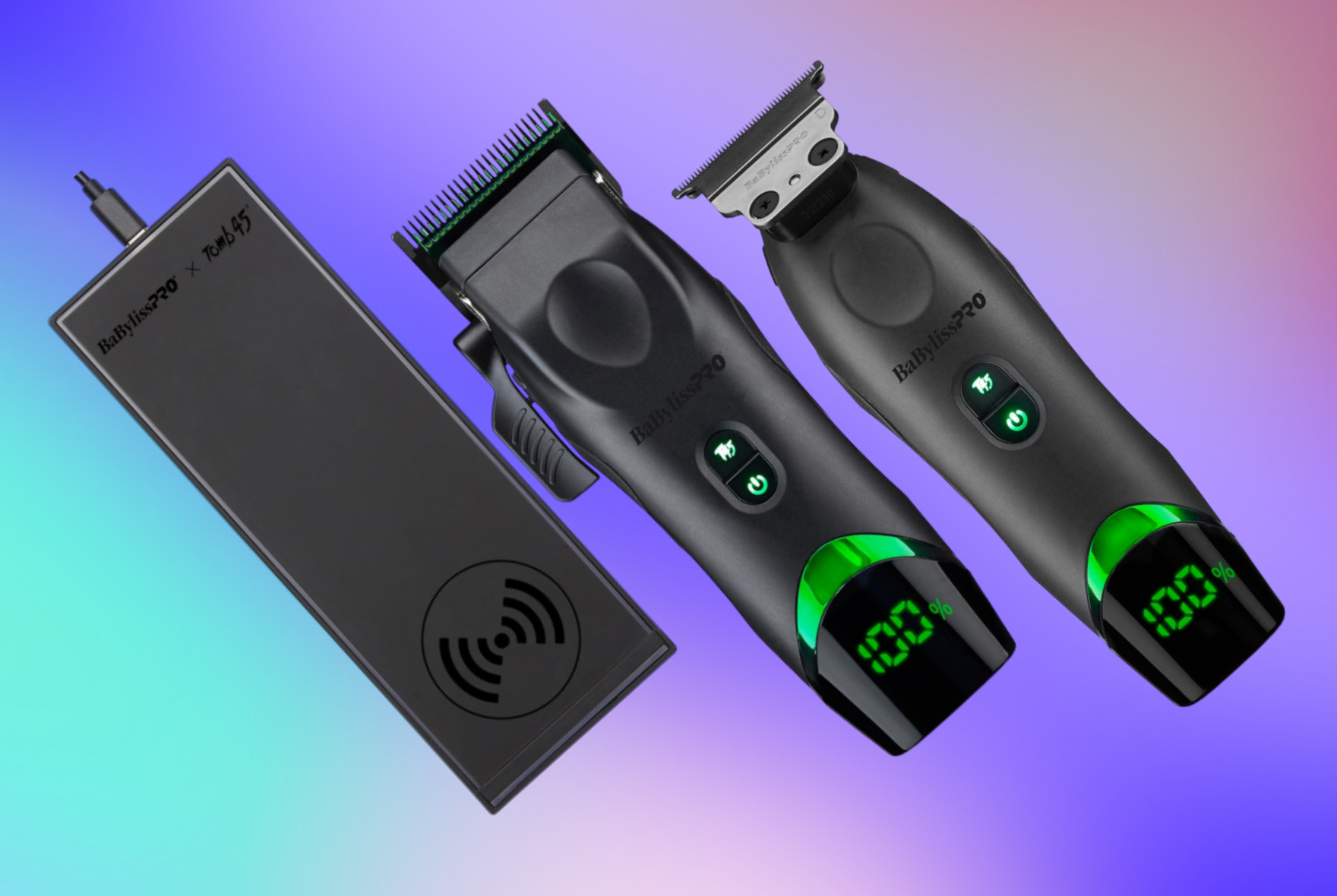 babylisspro x tomb45 wireless charging clipper and trimmer for men